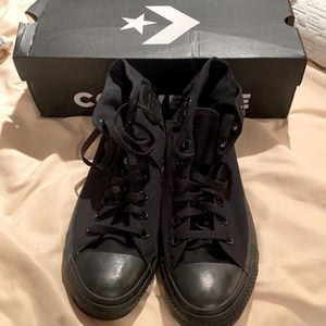 Men's all black high top converse